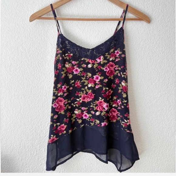 Floral Feminine Camisole/ Tank w Lace Mason & Mackenzie Size XS Y2K fairy - Picture 2 of 6